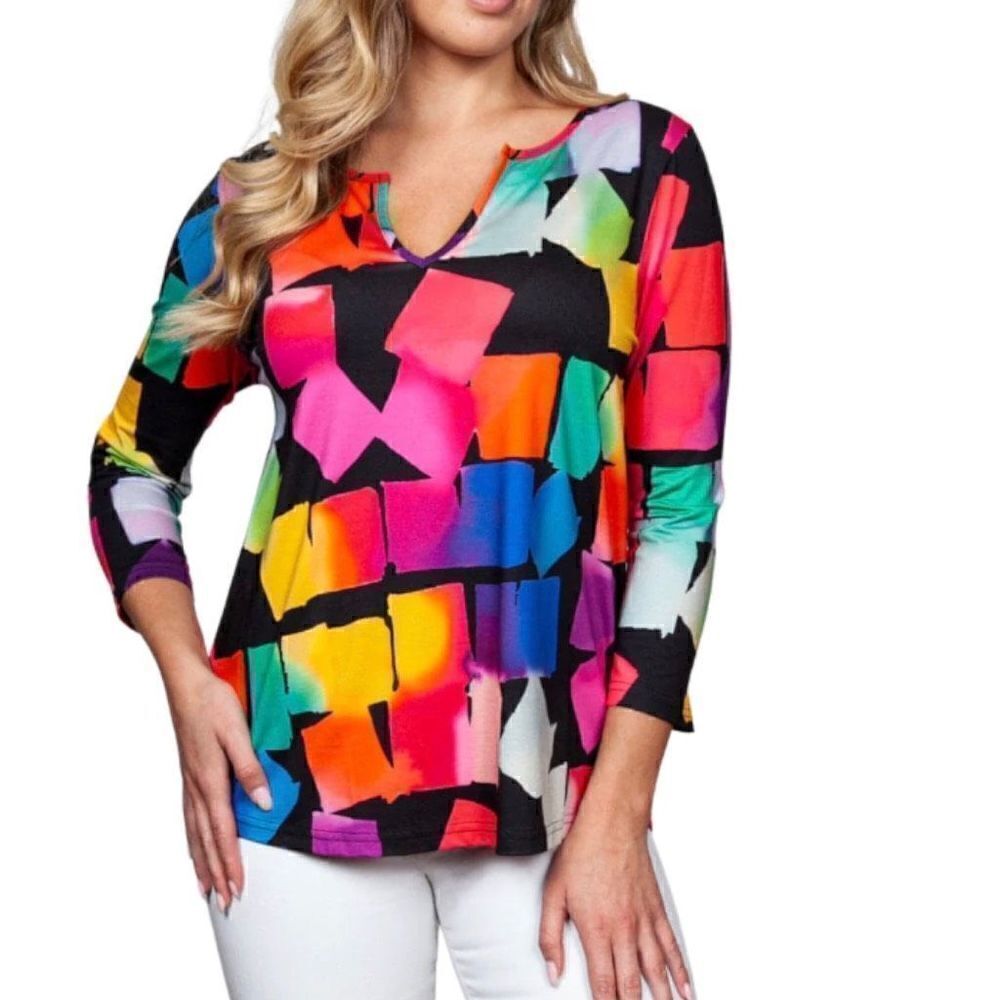 Sno Skins Bold‎ Colorful Art to Wear Blouse | M